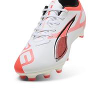 PUMA Ultra 5 Play FG/AG, Zapatillas de fútbol Unisex Adulto, White Black-Glowing Red, 41 EU