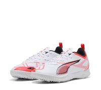 PUMA Ultra 5 Play TT JR, Zapatillas de fútbol, White Black-Glowing Red, 38 EU