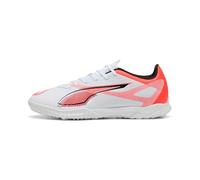 PUMA Ultra 5 Play TT, Zapatillas de Fútbol Unisex Adulto, Puma White Puma Black Glowing Red, 44 EU