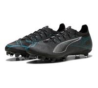 PUMA - Ultra 5 Pro FG/AG, Zapatillas de fútbol Unisexo, PUMA Black-PUMA Silver-Bright Aqua,