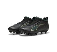 PUMA Ultra 6 Match FG/AG JR - Tenis de fútbol, Color Negro y Verde Claro, 4 UK, Puma Black Fizzy Light Green Terrain, 4 UK