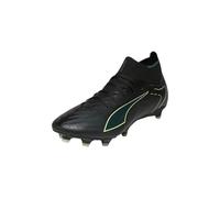 PUMA Ultra 6 Match+ FG/AG - Tenis de fútbol Unisex, Puma Black Fizzy Light Green Terrain, 42.5 EU