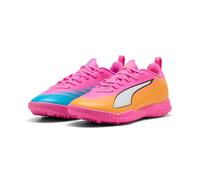 PUMA Ultra 6 Play TT JR - Tenis de fútbol, Color Rosa venenoso, Blanco, Color Negro Aguamarina Brillante, Talla 12 de Reino Unido, Poison Pink Puma White Sun Stream Bright Aqua Puma Black, 31 EU