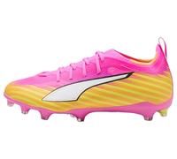 PUMA Ultra 6 Pro FG/AG JR - Tenis de fútbol, Color Rosa venenoso, Blanco, Sol Stream-Bright Aqua Black, Talla 5.5 de Reino Unido, Poison Pink Puma White Sun Stream Bright Aqua Puma Negro, 38.5 EU