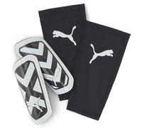 PUMA Ultra Flex Sleeve Espinilleras de Fútbol, Unisex Adulto, Black Blanco, L