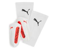 Espinilleras de fútbol puma ultra light sleeve, white glo, hombre L