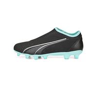 PUMA Ultra Match LL FG/AG Jr, Zapatillas de fútbol Unisex niños, Black White-Elektro Aqua, 28 EU