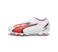 PUMA Ultra Match LL FG/AG JR, Zapatillas de fútbol Unisex niños, White Black-Fire Orchid, 28 EU