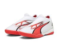 PUMA Ultra Match Ll It + Mid Jr, Zapatillas de fútbol, Blanco Black Fire Orchid, 37.5 EU