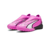 PUMA Ultra Match LL TT + Mid JR, Soccer Shoe, Poison Pink White Black, 36 EU