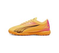 PUMA Ultra Play TT Jr - Zapatos de fútbol Unisex para niños, Sun Stream Black Sunset Glow Orange Pink, 36 EU
