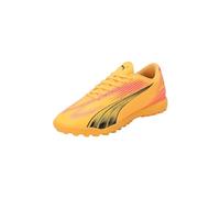 PUMA Ultra Play TT, Soccer Shoe Unisex Adulto, Sun Stream Black-Sunset Glow, 45 EU