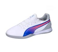 PUMA Unisex Adults King Match IT Soccer Shoe, PUMA White-BLUEMAZING-Flat Light Gray, 43 EU