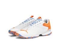 PUMA Unisex Adults' Sport Shoes SOLARATTACK RCT Tennis Shoes, PUMA WHITE-ULTRA ORANGE-TEAM LIGHT BLUE, 44