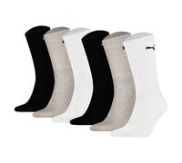 Puma Unisex Calcetines de Deporte, 6 Par - Calcetines Tenis, Crew Monocromo