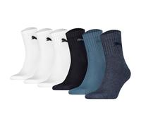 Puma Unisex Calcetines de Deporte,6 Par - Short Crew Calcetines,Tenis,Monocromo
