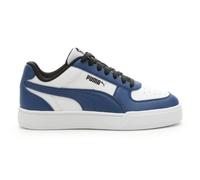 PUMA Unisex Caven Low Top Classic Sneaker, Puma White-Blazing Blue, US Big Kid 5.5