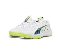 PUMA Unisex Kids Accelerate Jr Zapatos de balonmano, White Ocean Tropic Lime Squeeze Blue Yellow, 33 EU