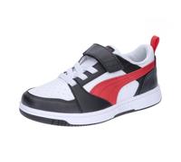 Puma Unisex Kids Rebound V6 LO AC+ PS Sneaker, Puma White-FOR All Time Red-Puma Black, 30 EU