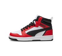 PUMA Unisex Kids Rebound V6 Mid Jr Zapatillas, Puma White Puma Black For All Time Red, 36 EU