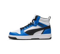 PUMA Unisex Kids Rebound V6 Mid Jr Zapatillas, Puma White Puma Black Racing Blue, 39 EU