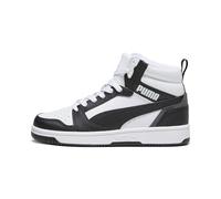 PUMA Unisex Kids Rebound V6 Mid Jr Zapatillas, Puma White Puma Black Shadow Gray, 35.5 EU
