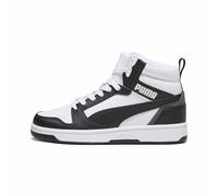 PUMA Unisex Kids Rebound V6 Mid Jr Zapatillas, Puma White Puma Black Shadow Gray, 37 EU