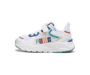 Puma Unisex Kids Trinity Lite Ready, Set, Better Ac+ Ps Sneakers, Puma White-Sparkling Green-Cobalt Glaze-Active Red, 28 EU