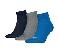 PUMA Unisex Quarter Plain, Calcetines Unisex adulto, Azul / Gris, 43-46