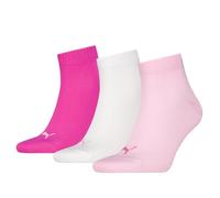 Puma Cuarto de algodón Reciclado Liso Calcetín, Rosa Lady, 39-42 (Pack de 3) Unisex Adulto
