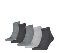 PUMA Unisex Quarter Plain, Calcetines Unisex adulto, gris antracita/l Mel Grey/m Mel Grey - New, 39-42