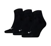 Puma Unisex Quartersocken, 3er Paquete - Cuartos Lisos 3P, Logo, Monocromo