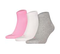 Puma Unisex Quartersocken, 3er Paquete - Cuartos Lisos 3P, Logo, Monocromo