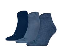 Puma Unisex Quartersocken, 3er Paquete - Cuartos Lisos 3P, Logo, Monocromo