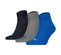 Puma Unisex Quartersocken, 3er Paquete - Cuartos Lisos 3P, Logo, Monocromo