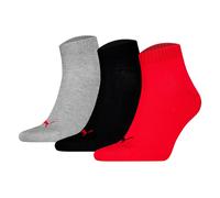 Puma Unisex Quartersocken, 3er Paquete - Cuartos Lisos 3P, Logo, Monocromo
