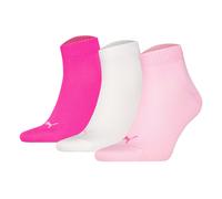 Puma Unisex Quartersocken, 3er Paquete - Cuartos Lisos 3P, Logo, Monocromo