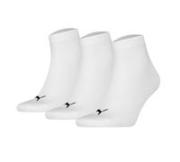 Puma Unisex Quartersocken, 3er Paquete - Cuartos Lisos 3P, Logo, Monocromo