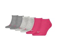 PUMA Sneaker Plain Calcetines para Zapatillas, Middle Grey Melange/Pink-New, 35-38 (Pack de 3) Unisex Adulto