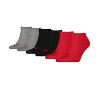 PUMA Calcetines Unisex Lisos para Zapatillas (3 Unidades), Negro/Rojo - Nuevo, 39-42