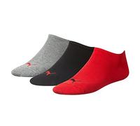 Puma Unisex Sneaker Plain 3P - Calcetines unisex, color Negro/Rojo/Gris(Black/red), talla 47-49