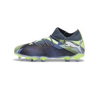 Puma Unisex Youth Future 7 Match FG/AG JR Soccer Shoe, Gray Skies-Puma White-Fizzy Apple, 34 EU