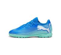 Puma Unisex Youth Future 7 Play TT JR Soccer Shoe, HYPERLINK Blue-Mint-Puma White, 38 EU