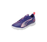Puma Unisex Youth Ultra 5 Play TT JR Soccer Shoe, Lapis Lazuli-Puma White-Sunset Glow, 31 EU