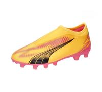Puma Unisex Youth Ultra Match Ll Fg/Ag Jr Soccer Shoes, Sun Stream-Puma Black-Sunset Glow, 38.5 EU