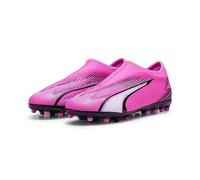 Puma Unisex Youth Ultra Match Ll Mg Jr Soccer Shoes, Poison Pink-Puma White-Puma Black, 38.5 EU