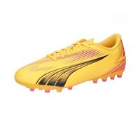 Puma Unisex Youth Ultra Play Mg Jr Soccer Shoes, Sun Stream-Puma Black-Sunset Glow, 38.5 EU