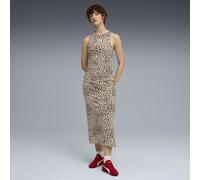PUMA Vestido ajustado con estampado integral LEO LUXE para mujer, Ropa, Blanco, S