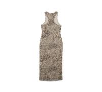 PUMA Vestido ajustado con estampado integral LEO LUXE para mujer, Ropa, Blanco, XL XL