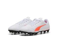 PUMA Vitoria II FG/AG Jr, Zapatillas de fútbol, Blanco y Rojo Brillante, 36 EU